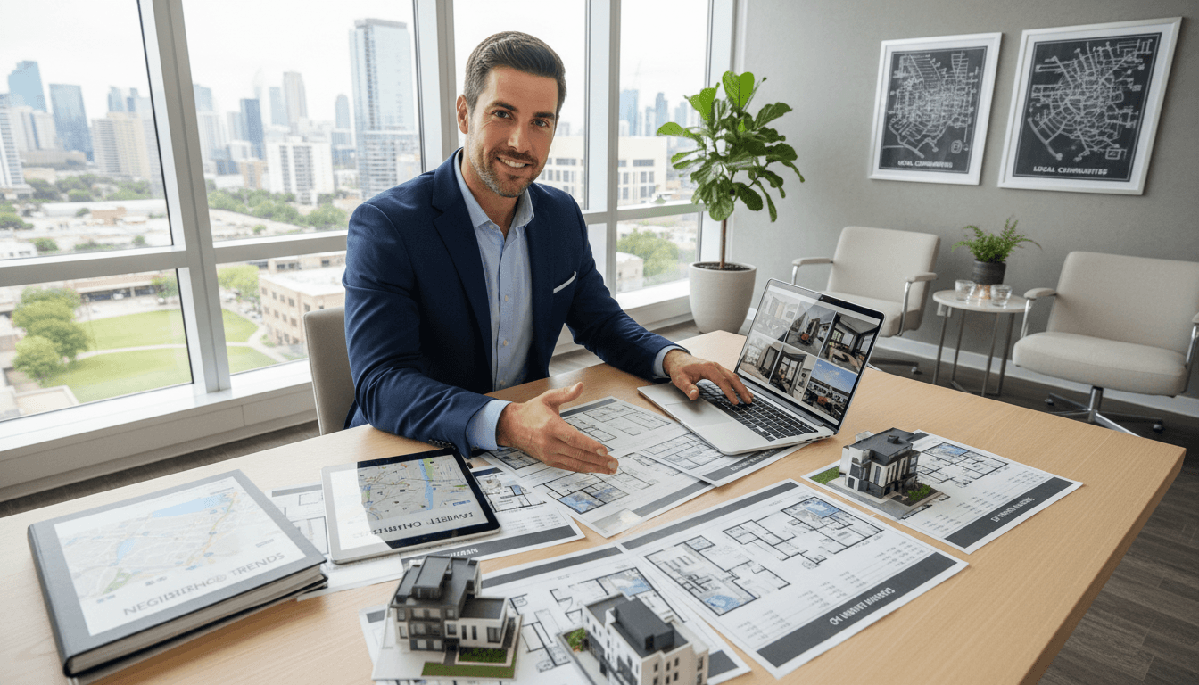 Professional real estate consultation in a modern office space
